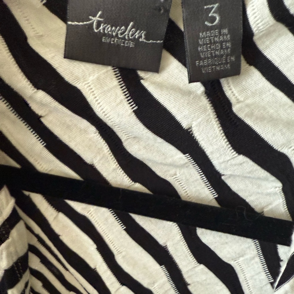 Chicos Zebra Print Open Front Cardigan - Picture 2 of 2
